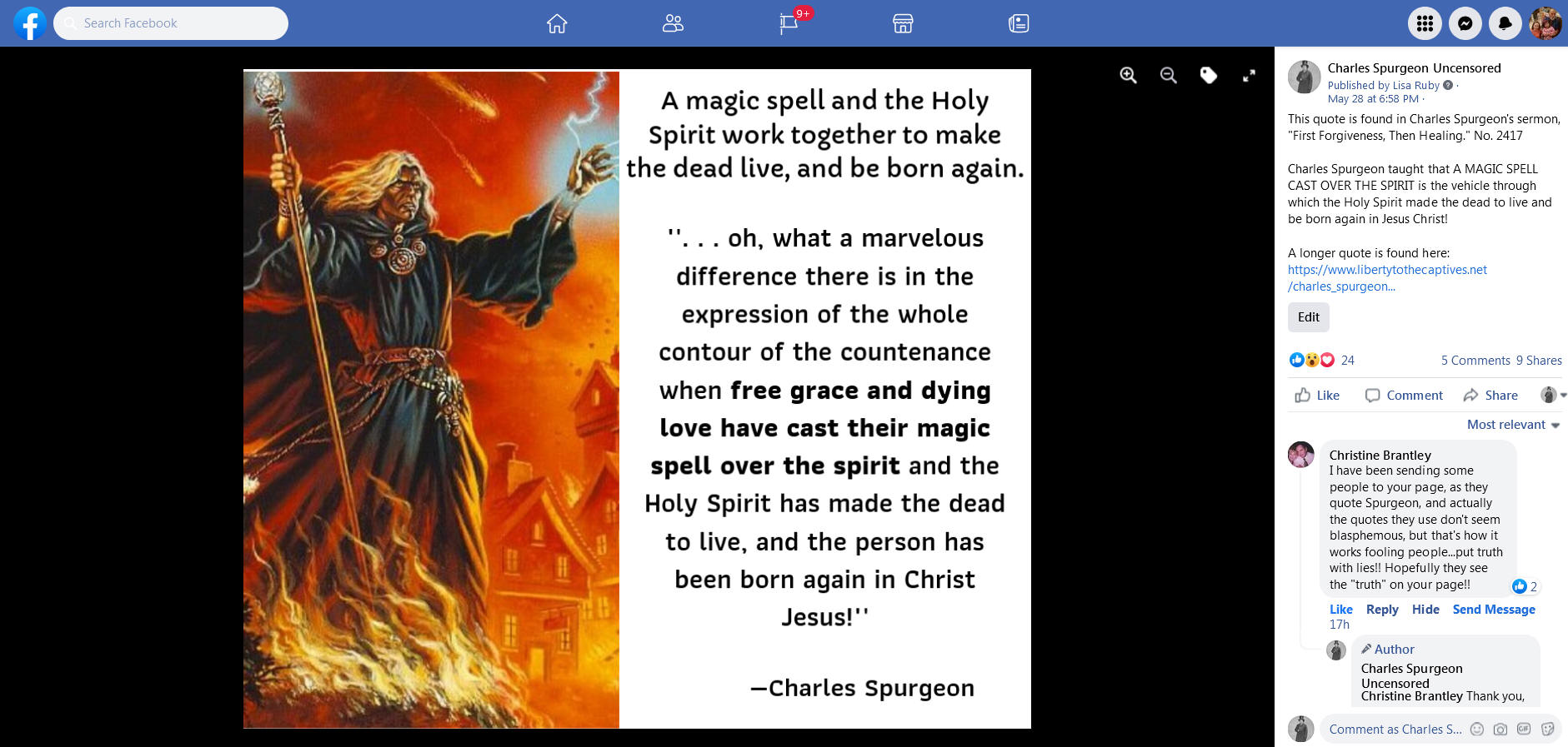 Charles Spurgeon: Free Grace and Dying Love Cast Magic Spell Over the Spirit 